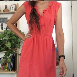 NWT Madewell Silk Musicbox Dress in Coral